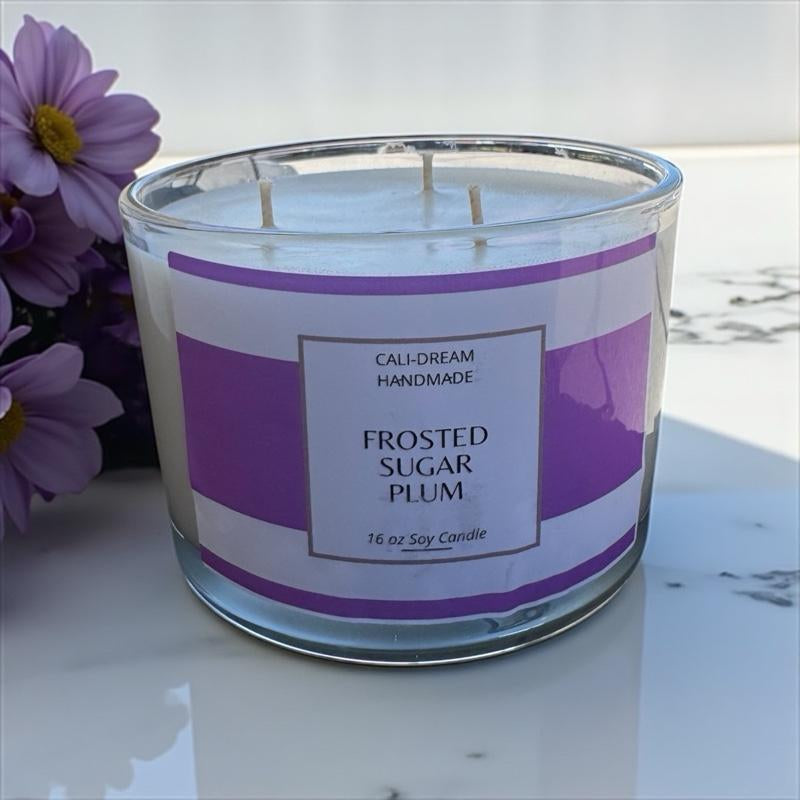 16Oz Soy Wax Candle + 3 Wick Jar